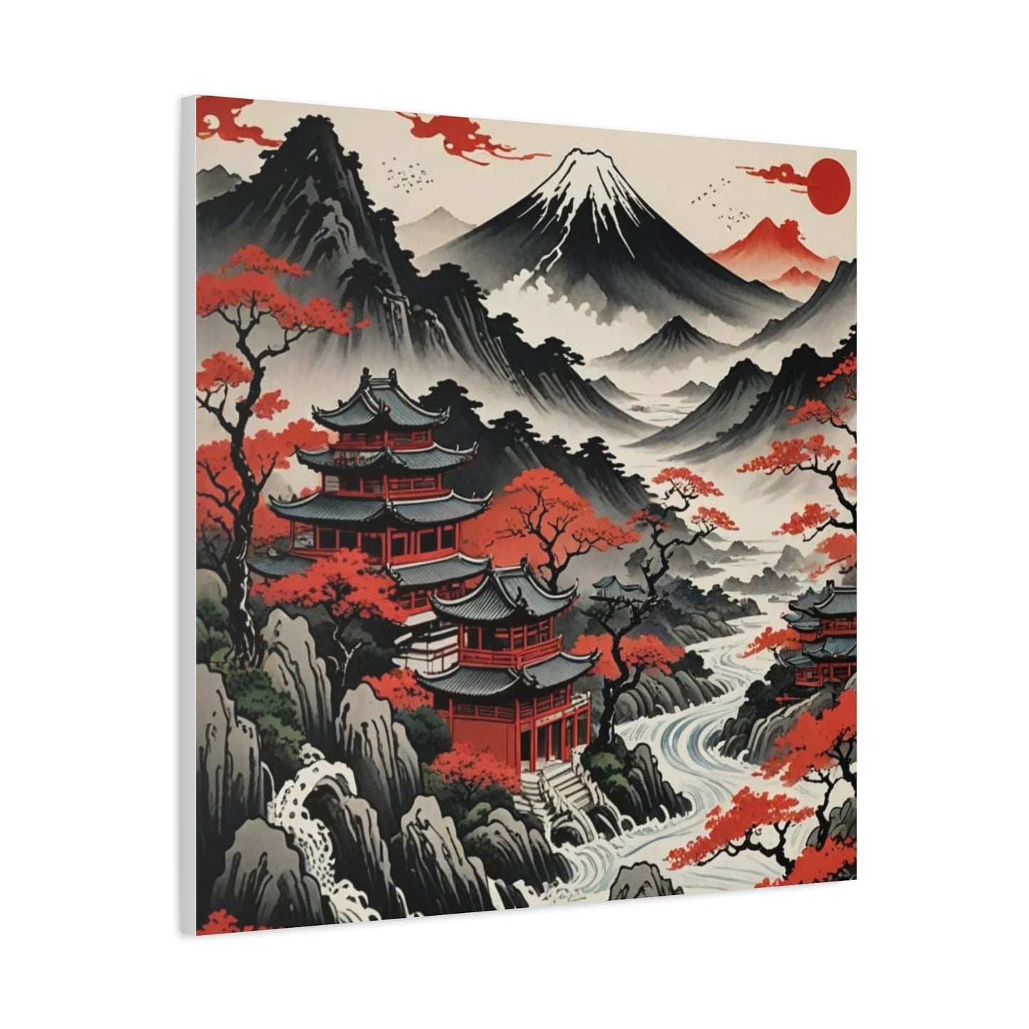 House on the River Asian Abstract Art