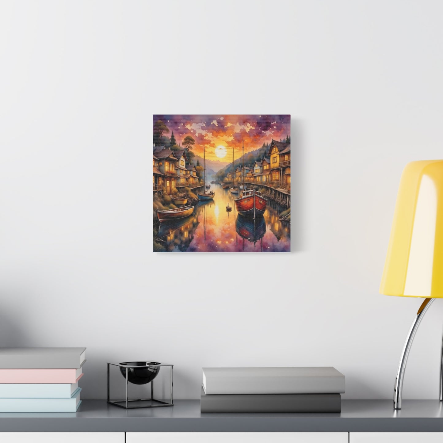 Twilight in the Harbor Abstract Art