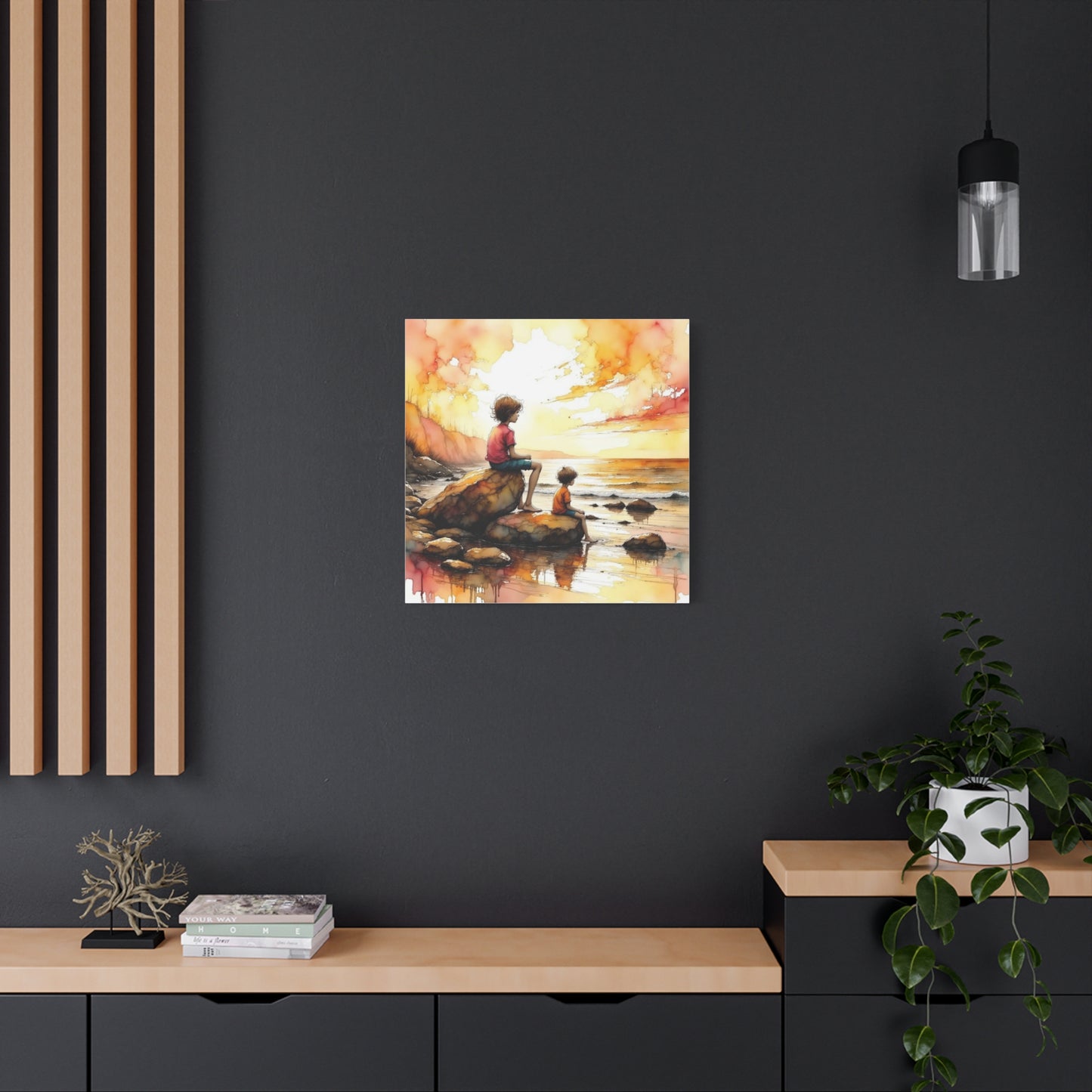 Boys on the Beach Abstract Art