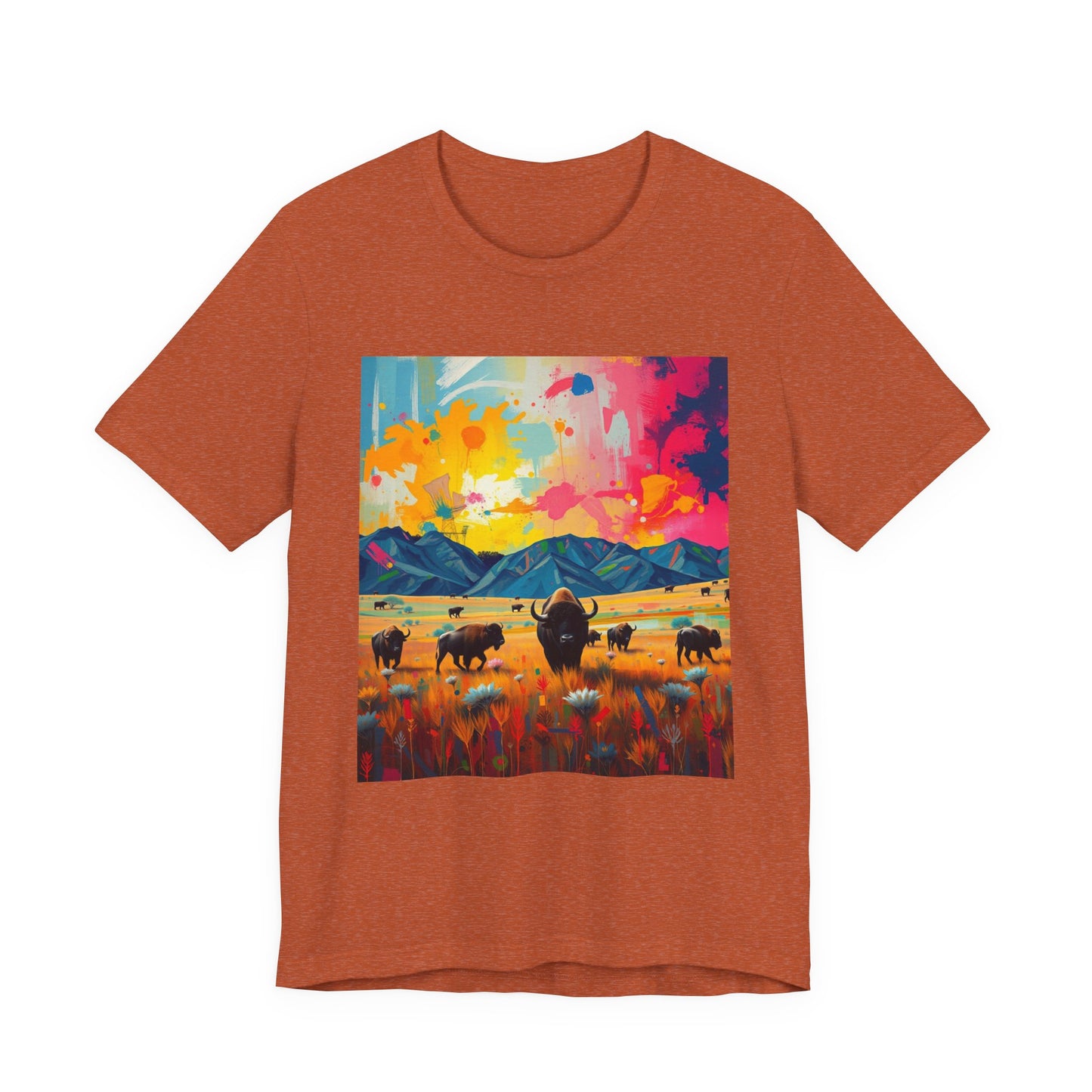 Southwest Abstract Buffalo Tee Shirt 1