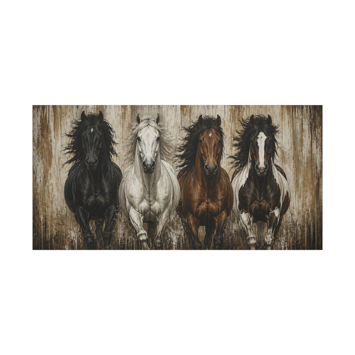Running Horses Matte Canvas Wall Art — Stretched 1.25"