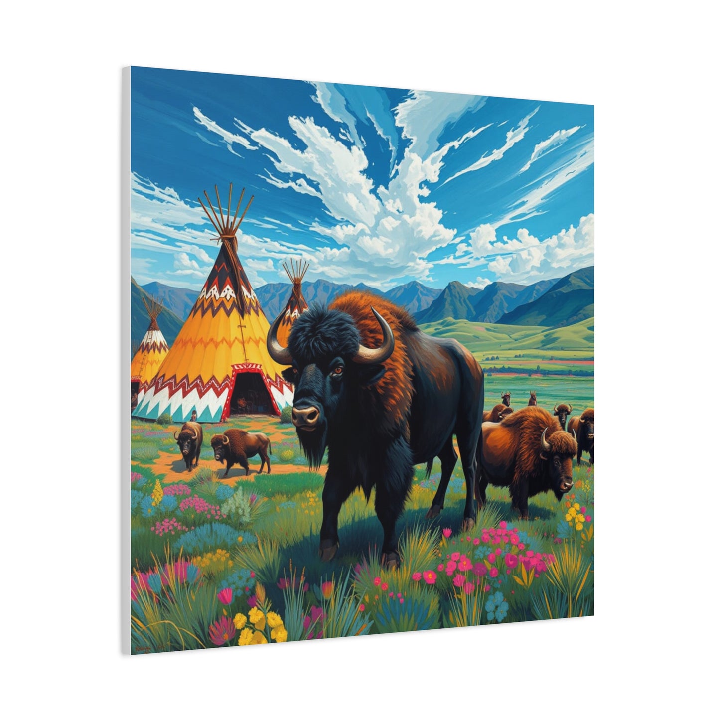 Canvas Print -Vibrant Buffalo Wall Art