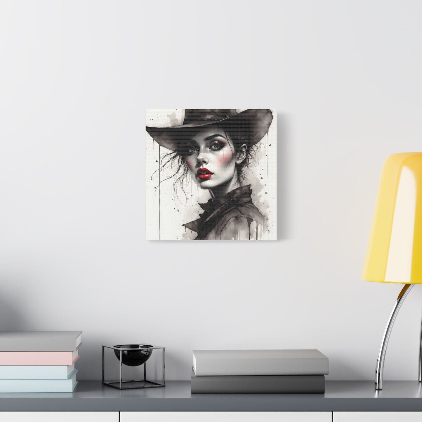 Beautiful Brunett in a Hat Abstract Art