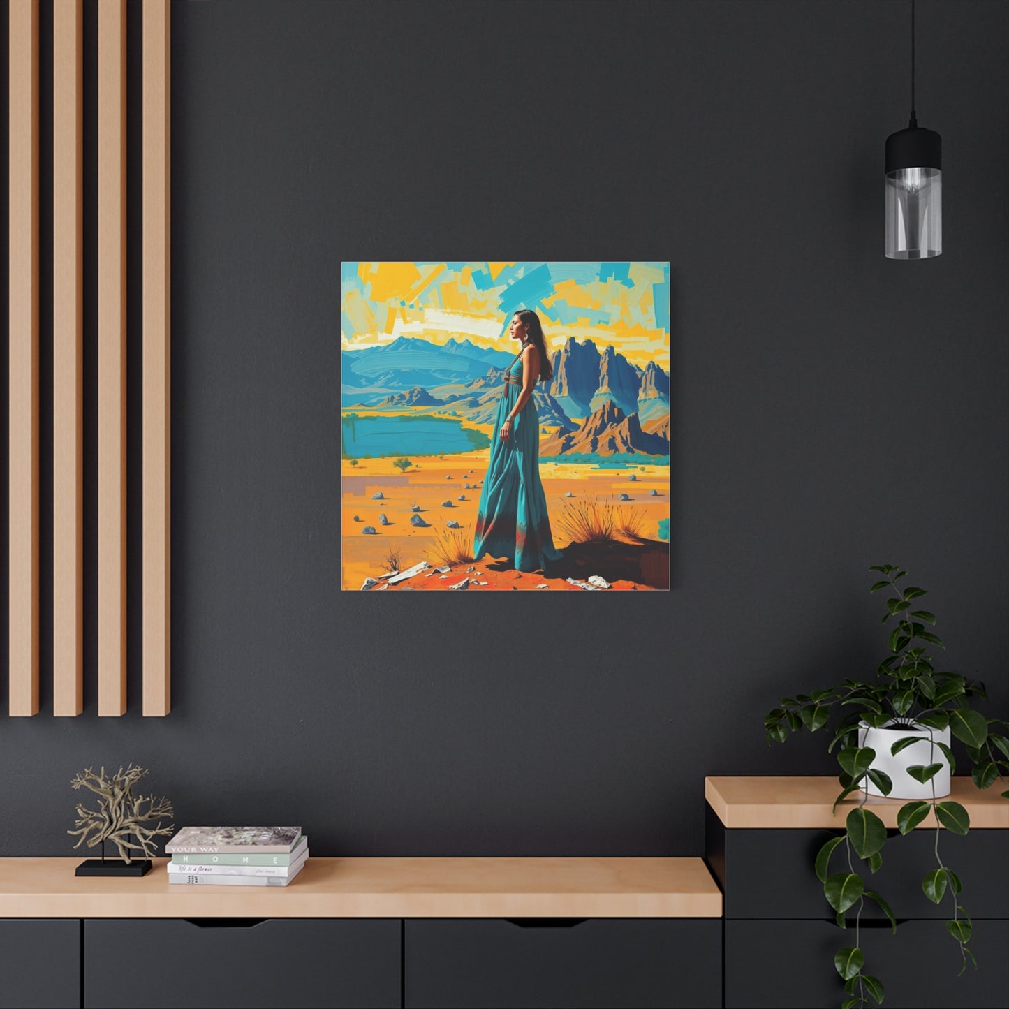Canvas Print -Vibrant Native American Woman Wall Art