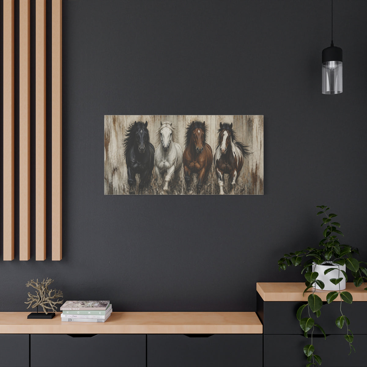Running Horses Matte Canvas Wall Art — Stretched 1.25"