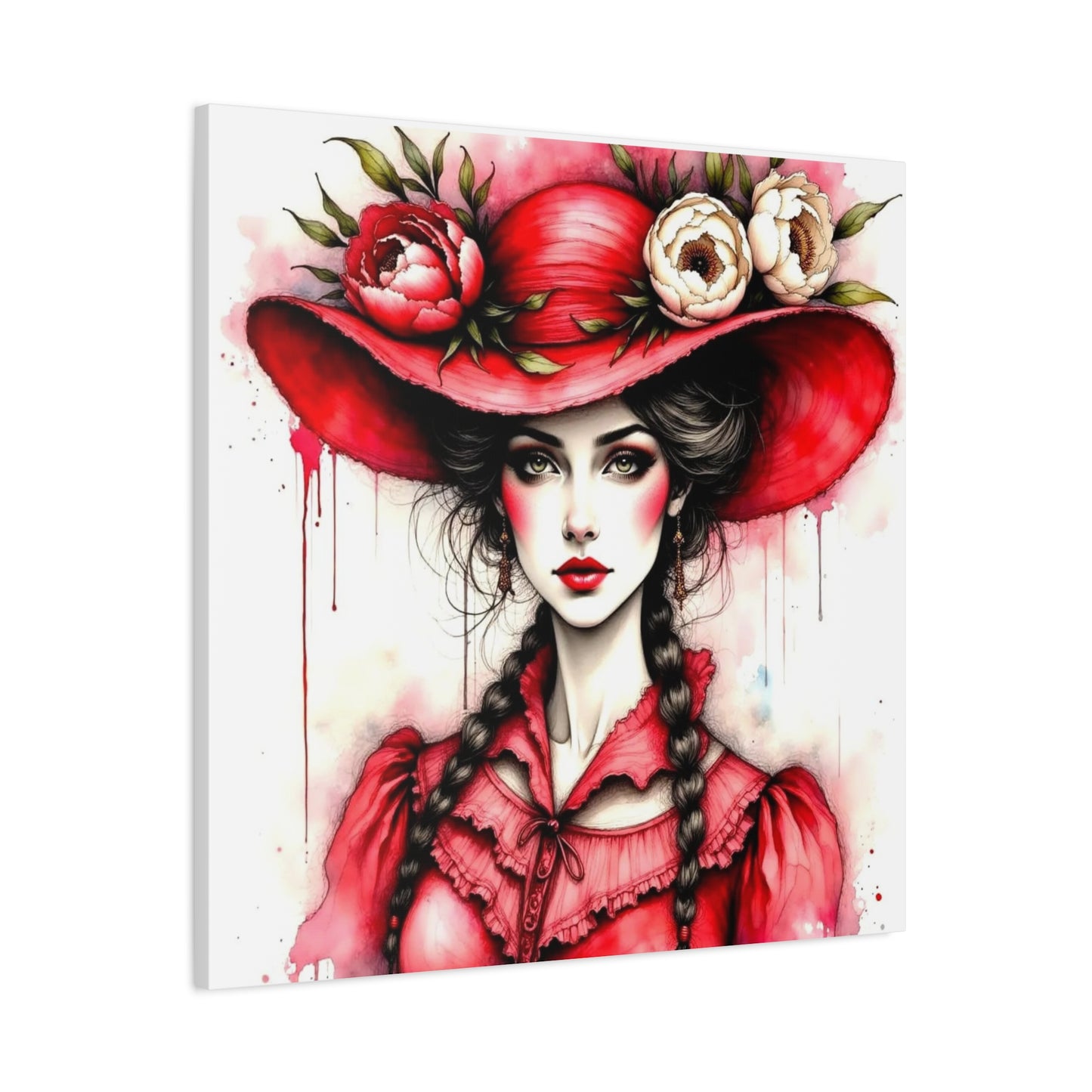 Lady in Red Abstract Art