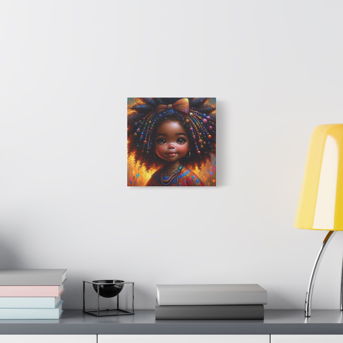 Beautiful Child Black Canvas Art