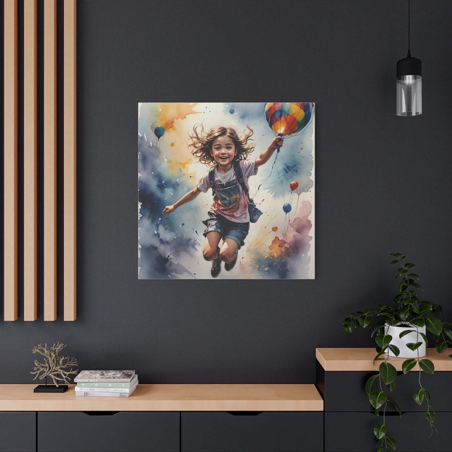 Little Boy with a Balloon Canvas Art - Children's Room Art