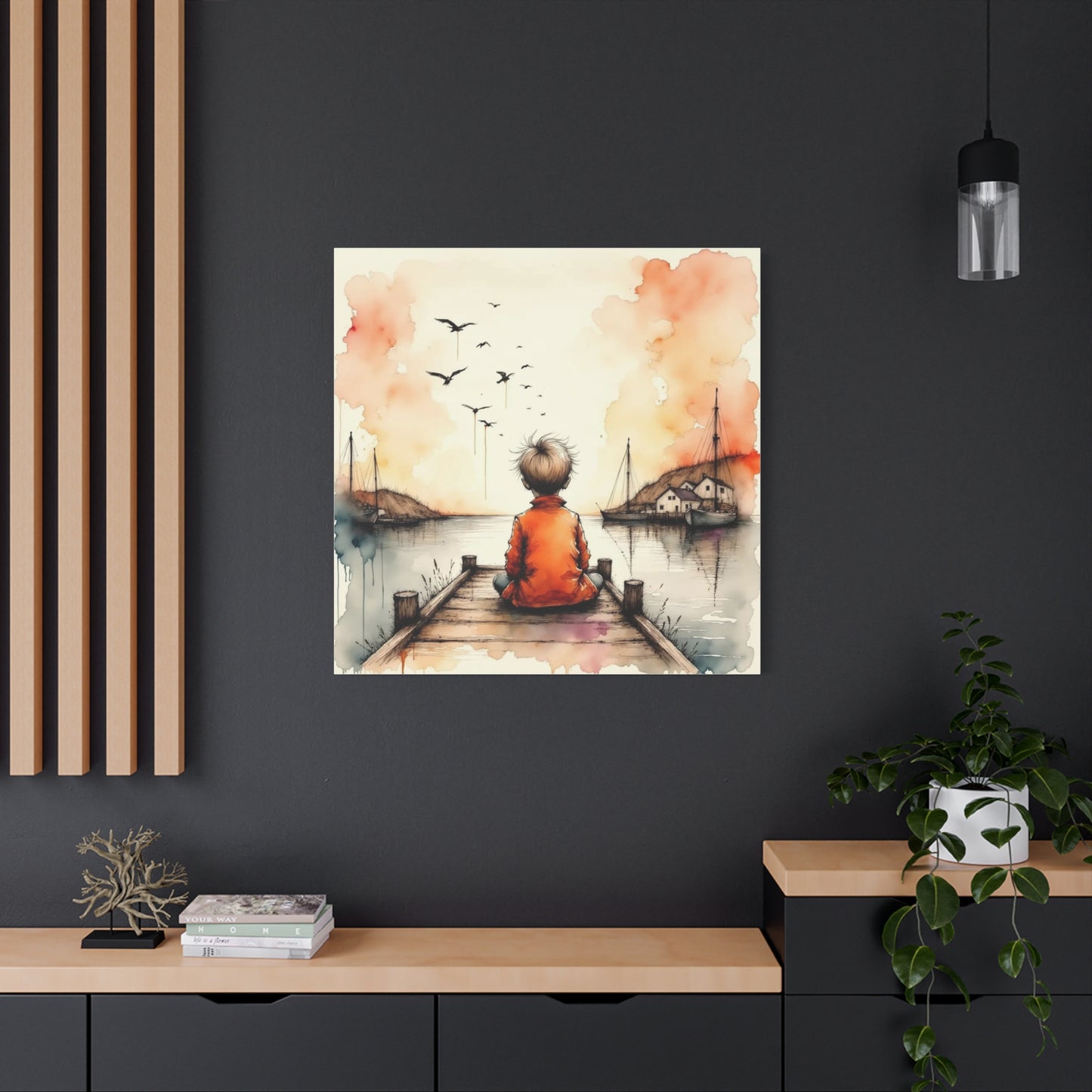 Little Boy on the Dock Abstract Art