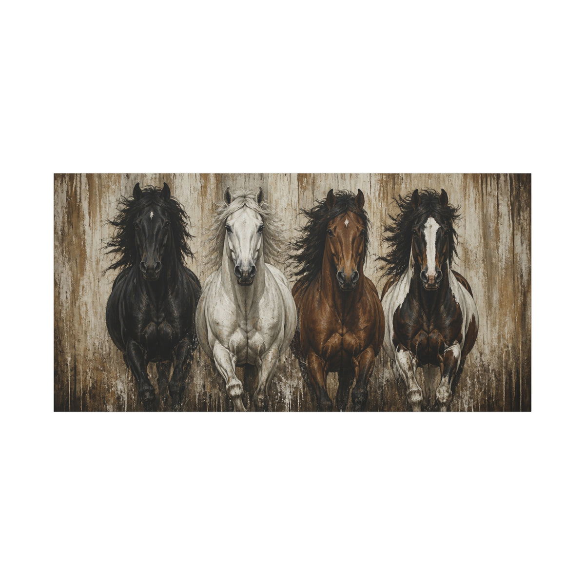 Running Horses Matte Canvas Wall Art — Stretched 1.25"