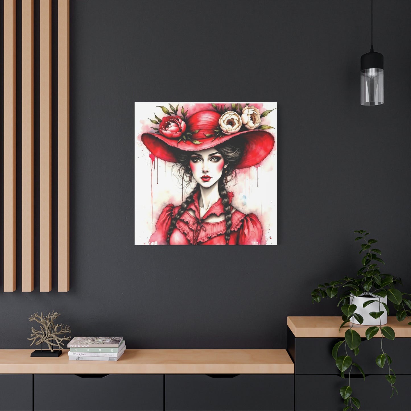 Lady in Red Abstract Art