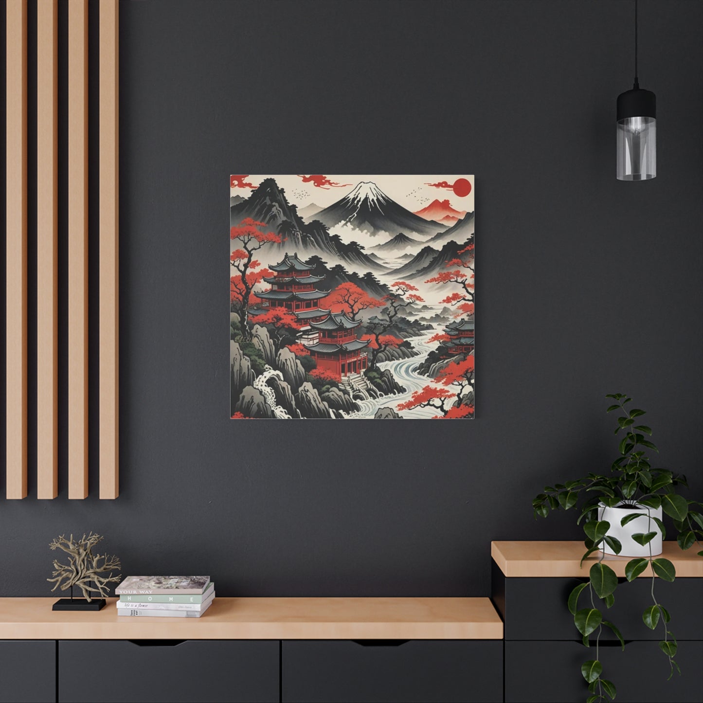 House on the River Asian Abstract Art