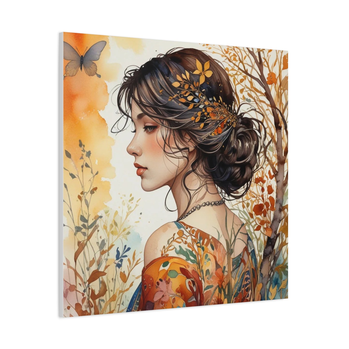 Girl with Leaves in Her Hair Abstract Art