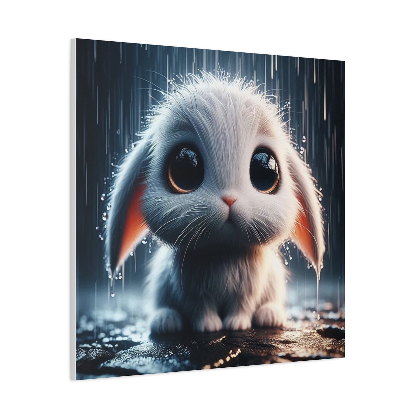 Baby Bunny in the Rain Art
