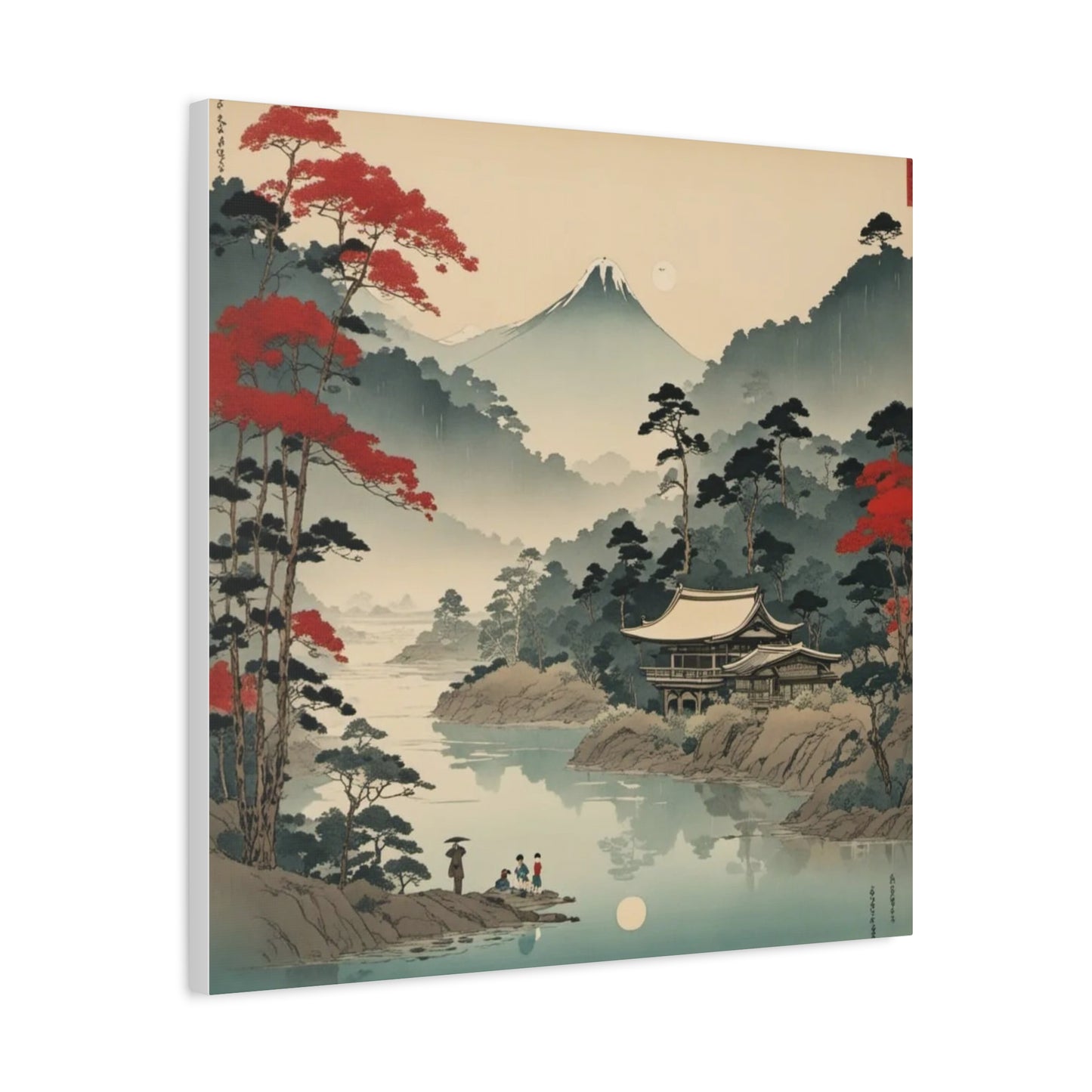 Home by the Lake Asian Abstract Art