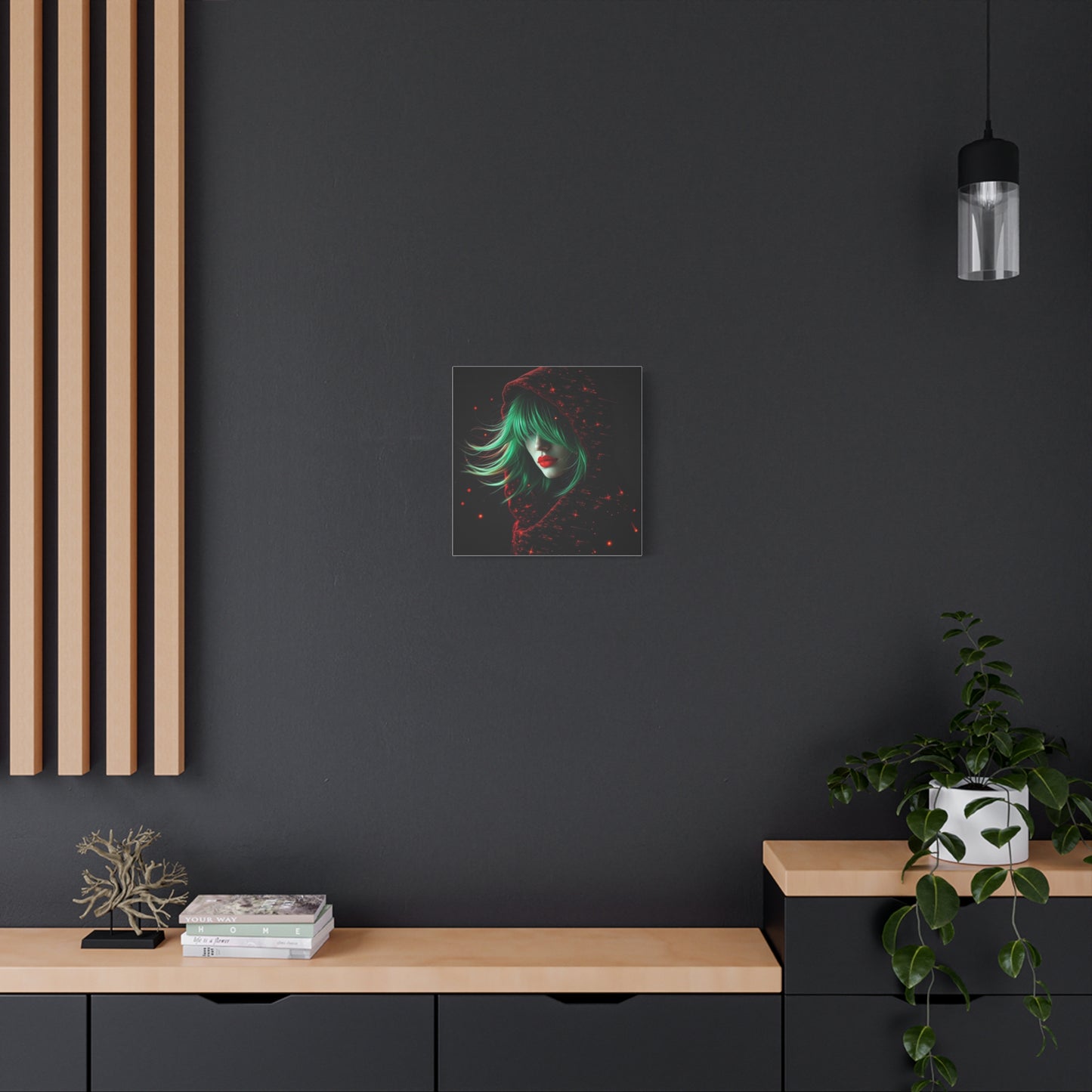 Green Haired Lady Abstract Art