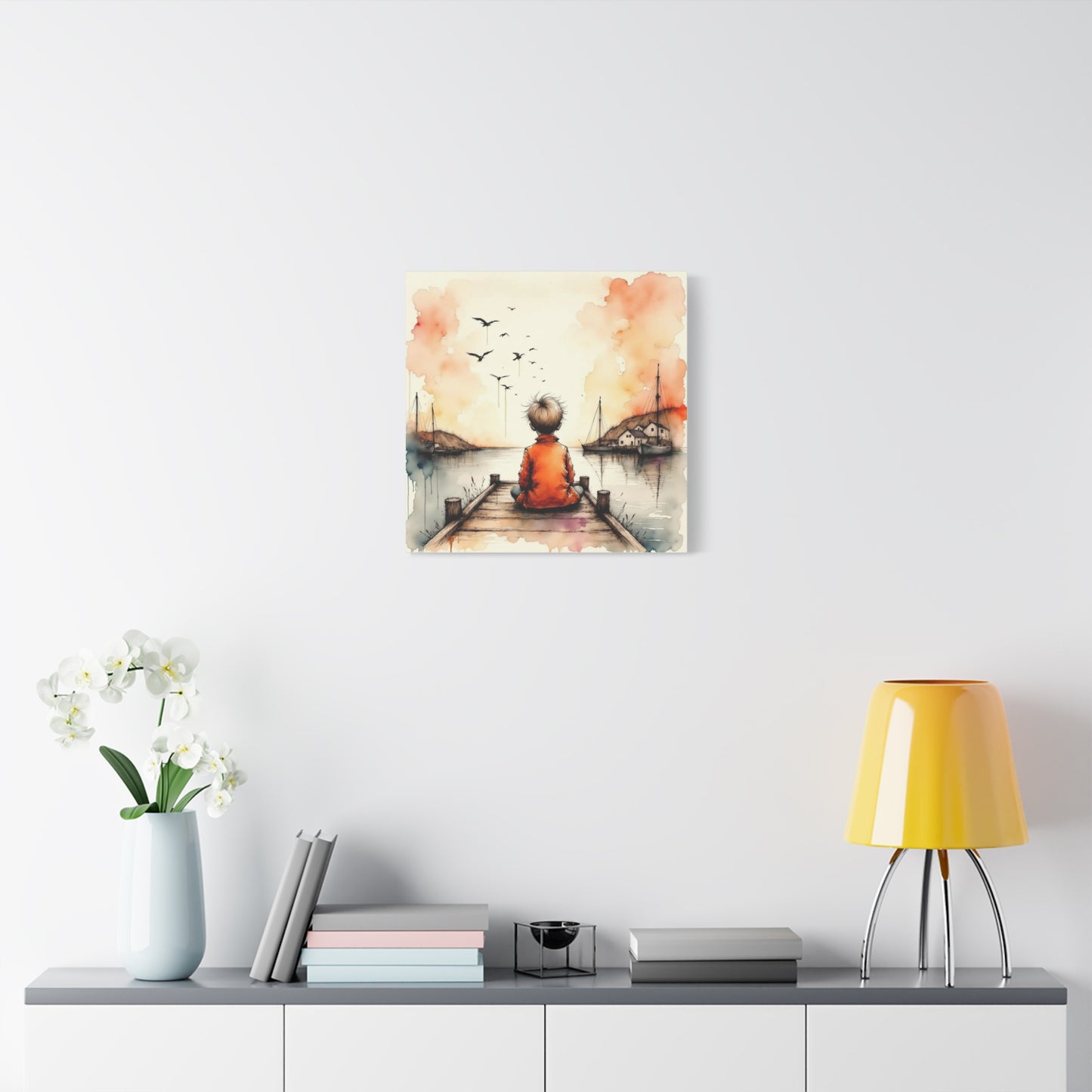 Little Boy on the Dock Abstract Art