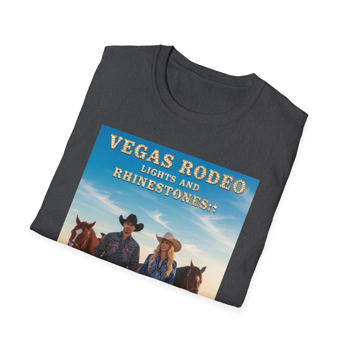 Vegas Rodeo Lights and Rhinestones Western Boho, Unisex T-Shirt,