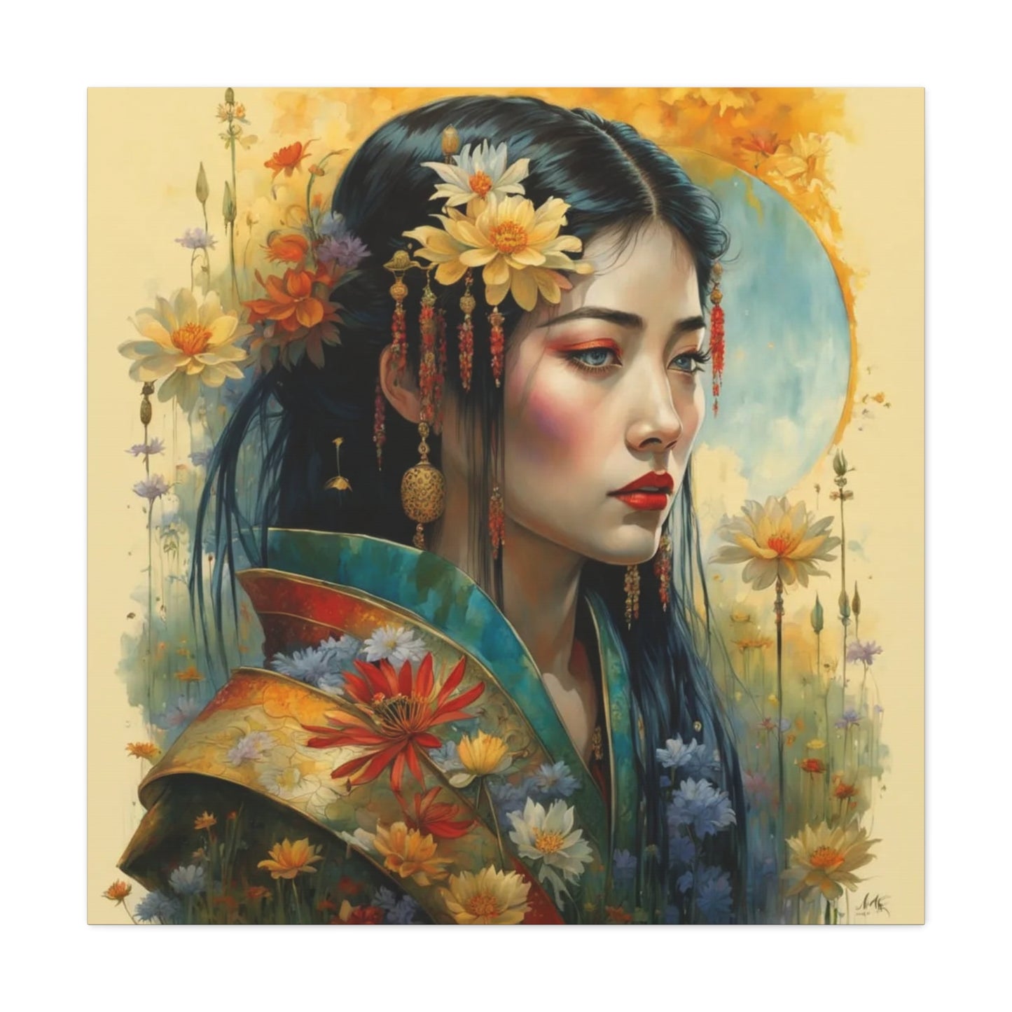 Beautiful Woman Asian Abstract Art