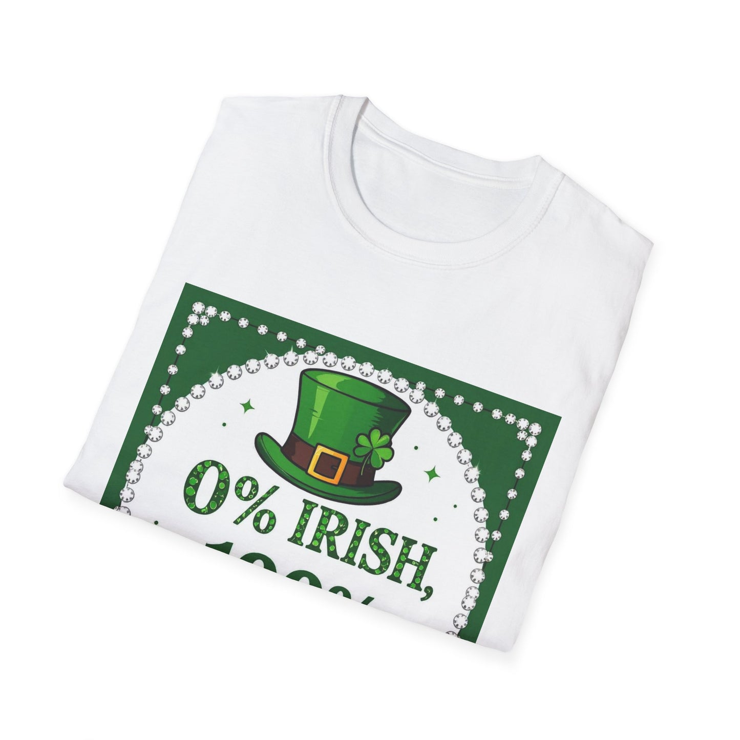 0% Irish 100% Kissable... Saint Patty's Day Funny T-Shirt — St. Patrick's Day Humor Tee