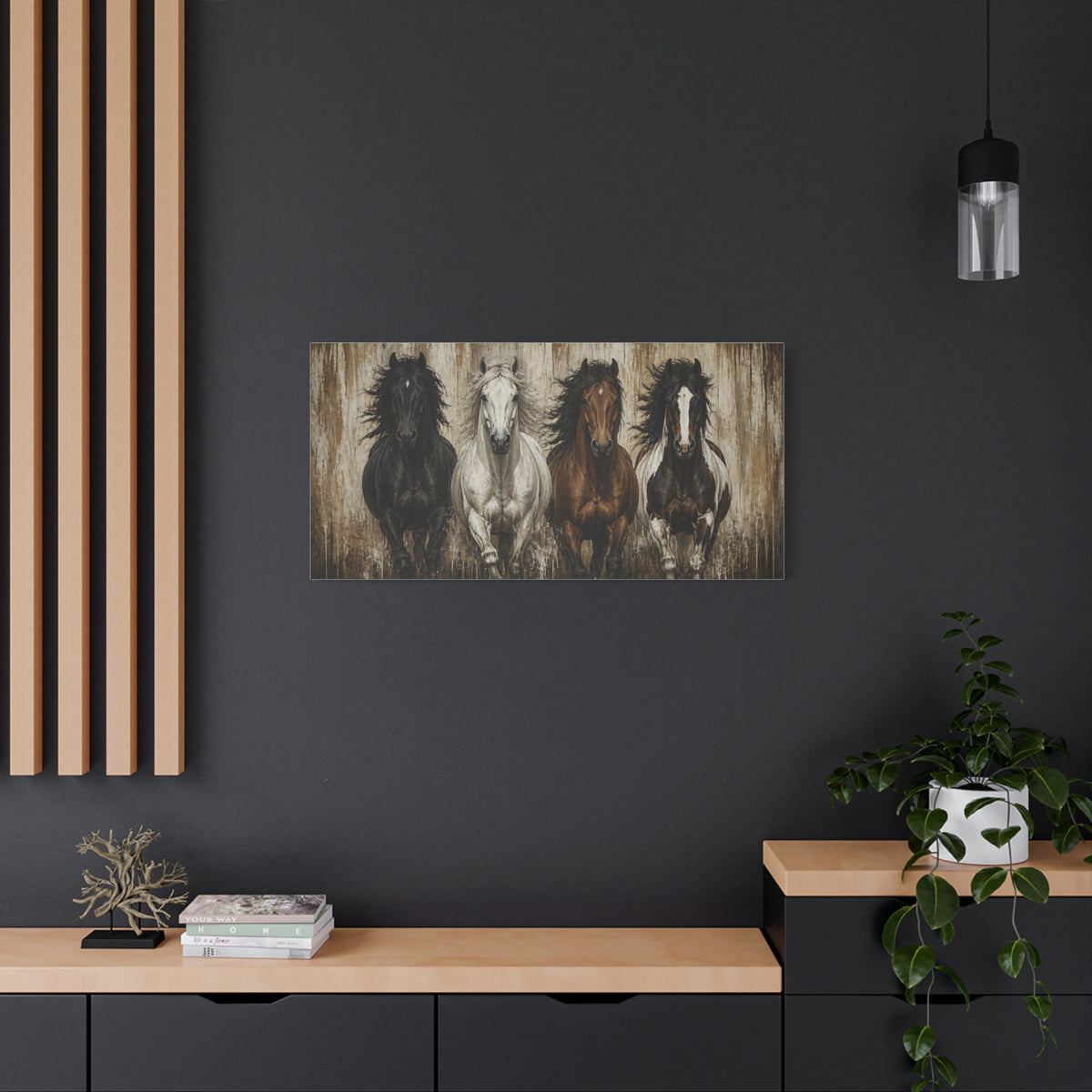 Running Horses Matte Canvas Wall Art — Stretched 1.25"
