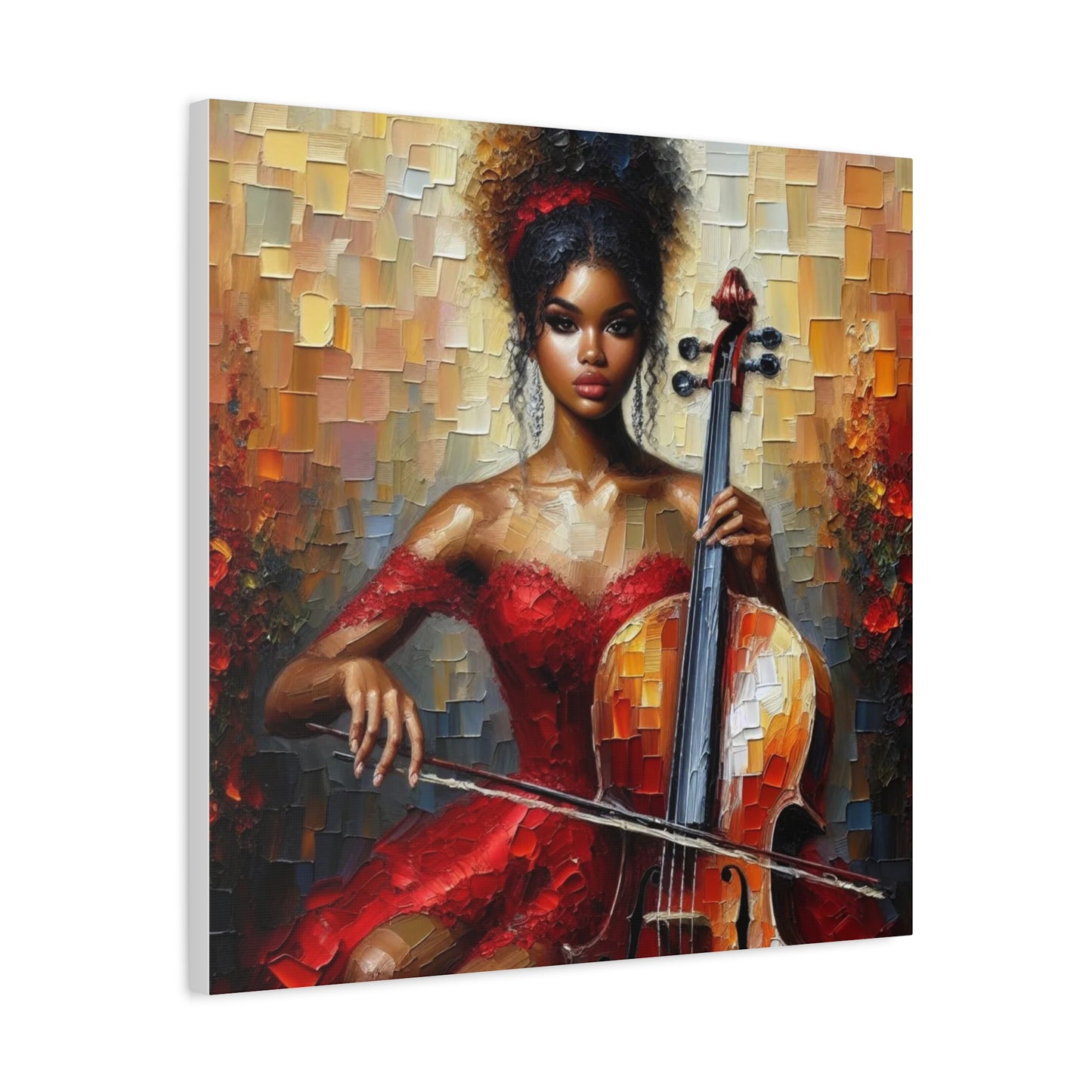 Beautiful Black Woman Musician Canvas Art