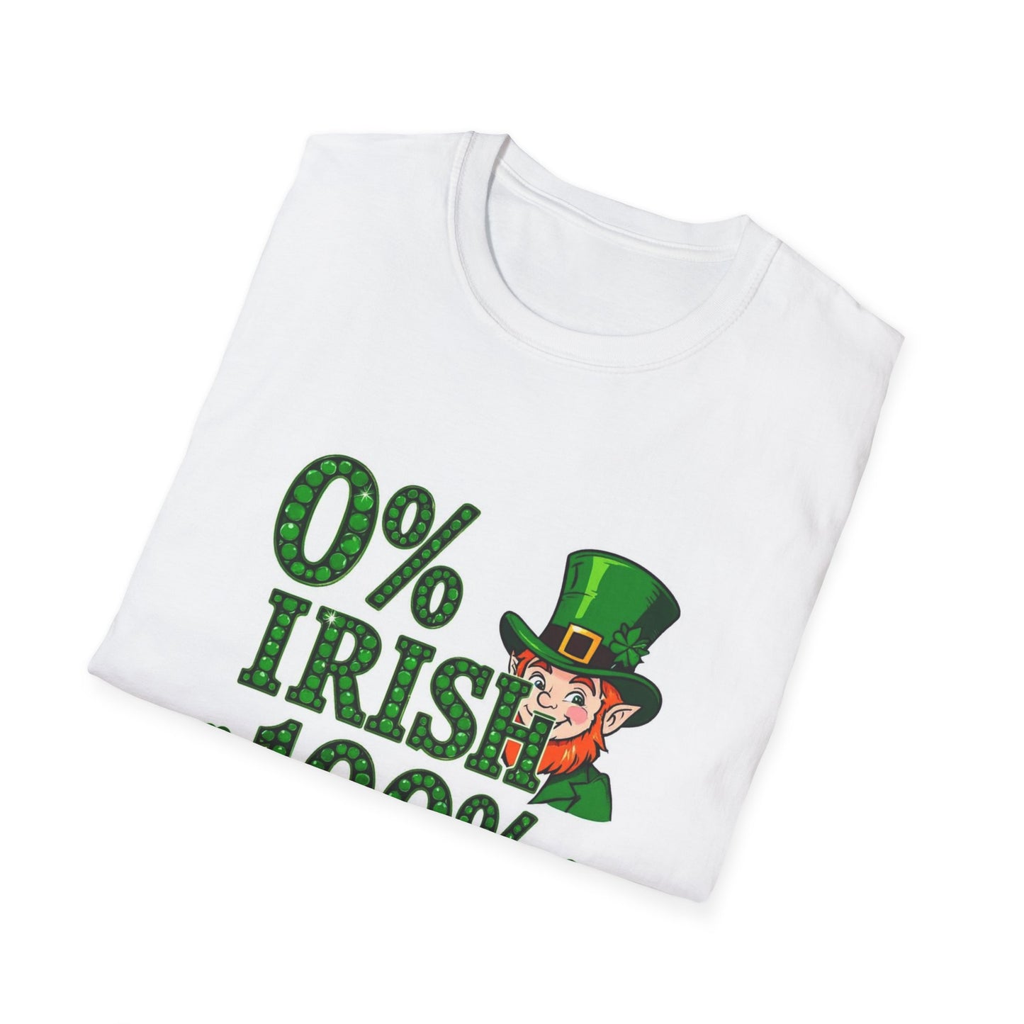 0% Irish 100% Kissable... Saint Patty's Day Funny T-Shirt — St. Patrick's Day Humor Tee
