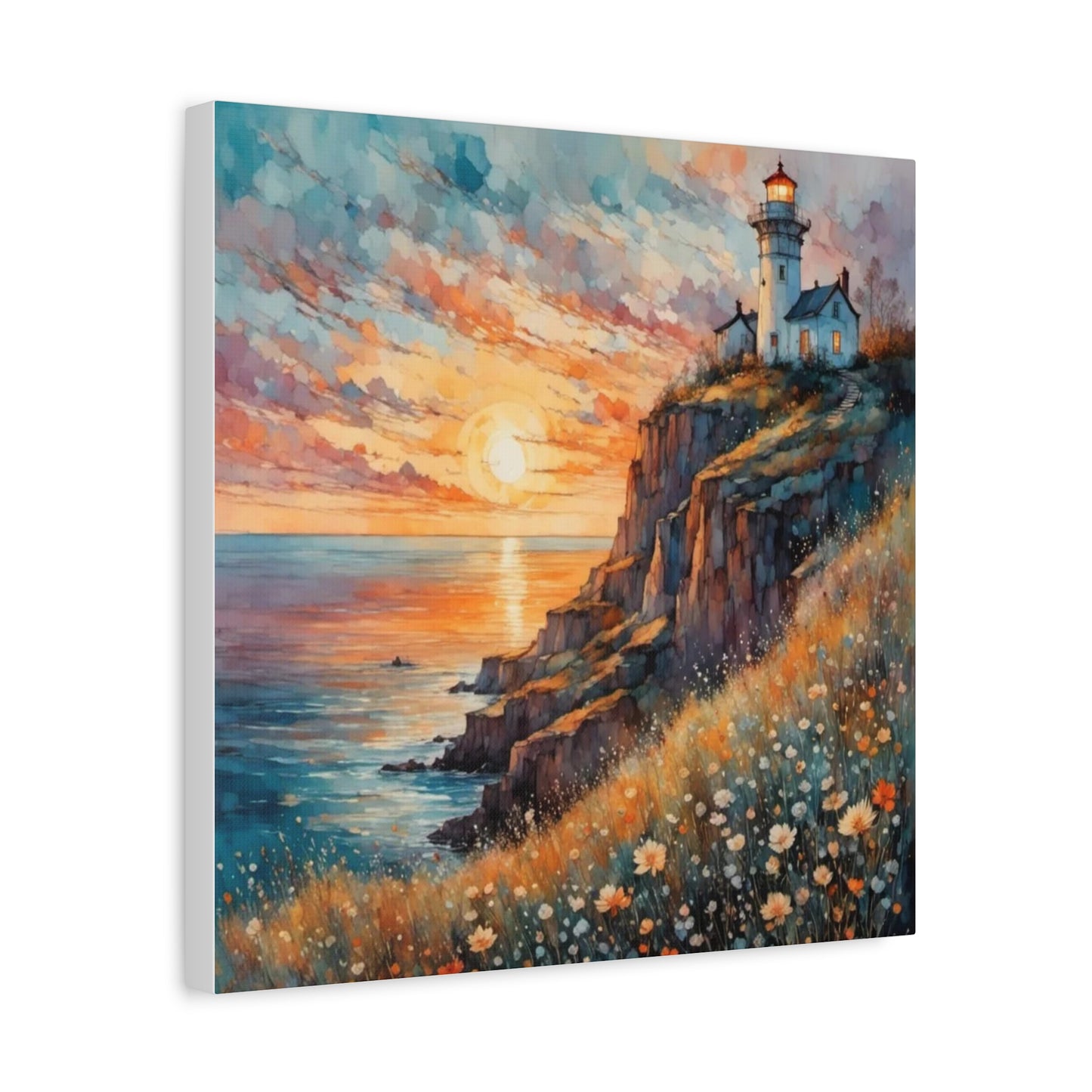 Lighthouse on the Cliff Abstract Art