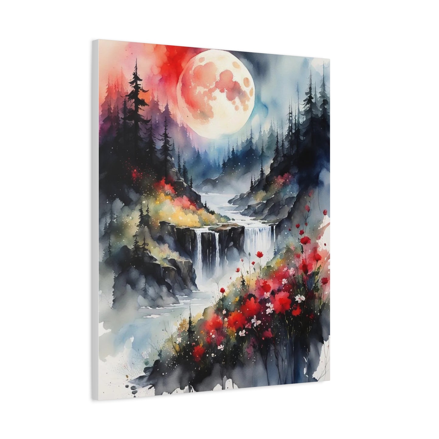 Moon Over the Stream Abstract Art