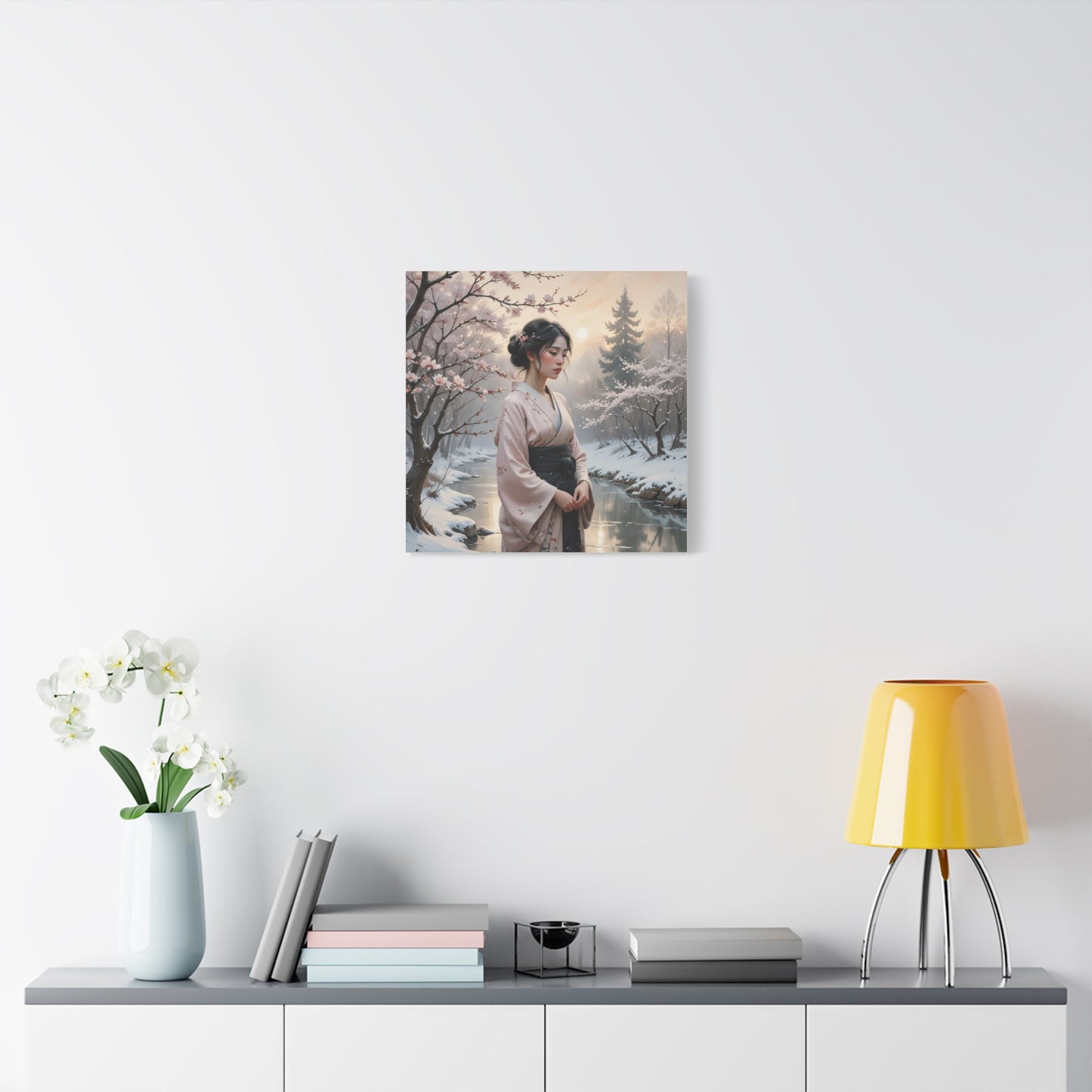 Lady in the Snow Asian Abstract Art