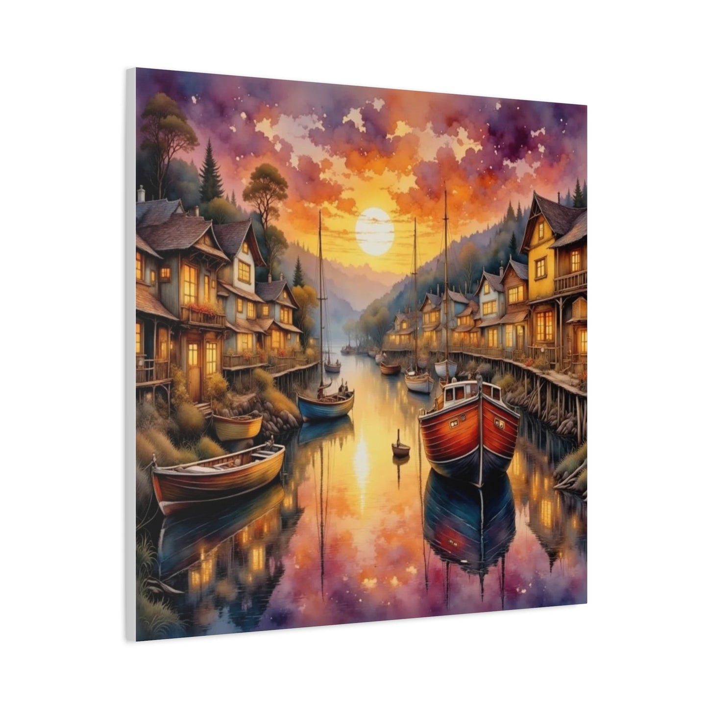 Twilight in the Harbor Abstract Art