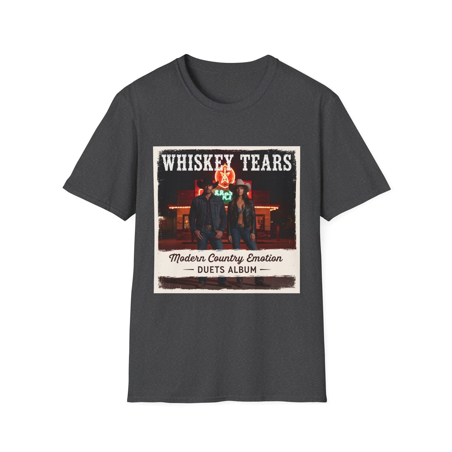 Whiskey Tears Modern Country Emotion Duet Album Cover Western Boho, Unisex T-Shirt,