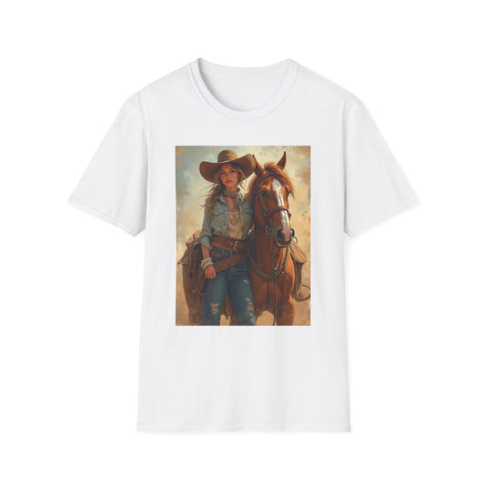 Girl and Her Horse Western Boho, Unisex T-Shirt,