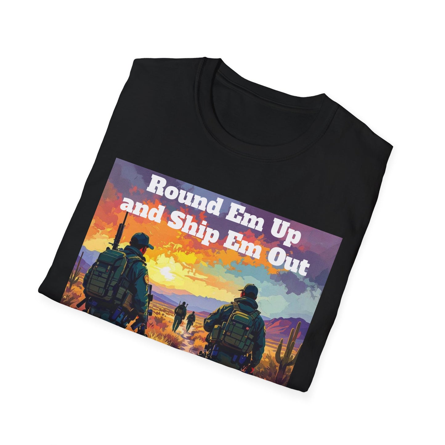 Round Em Up and Ship Em Out Western Boho, Unisex T-Shirt,