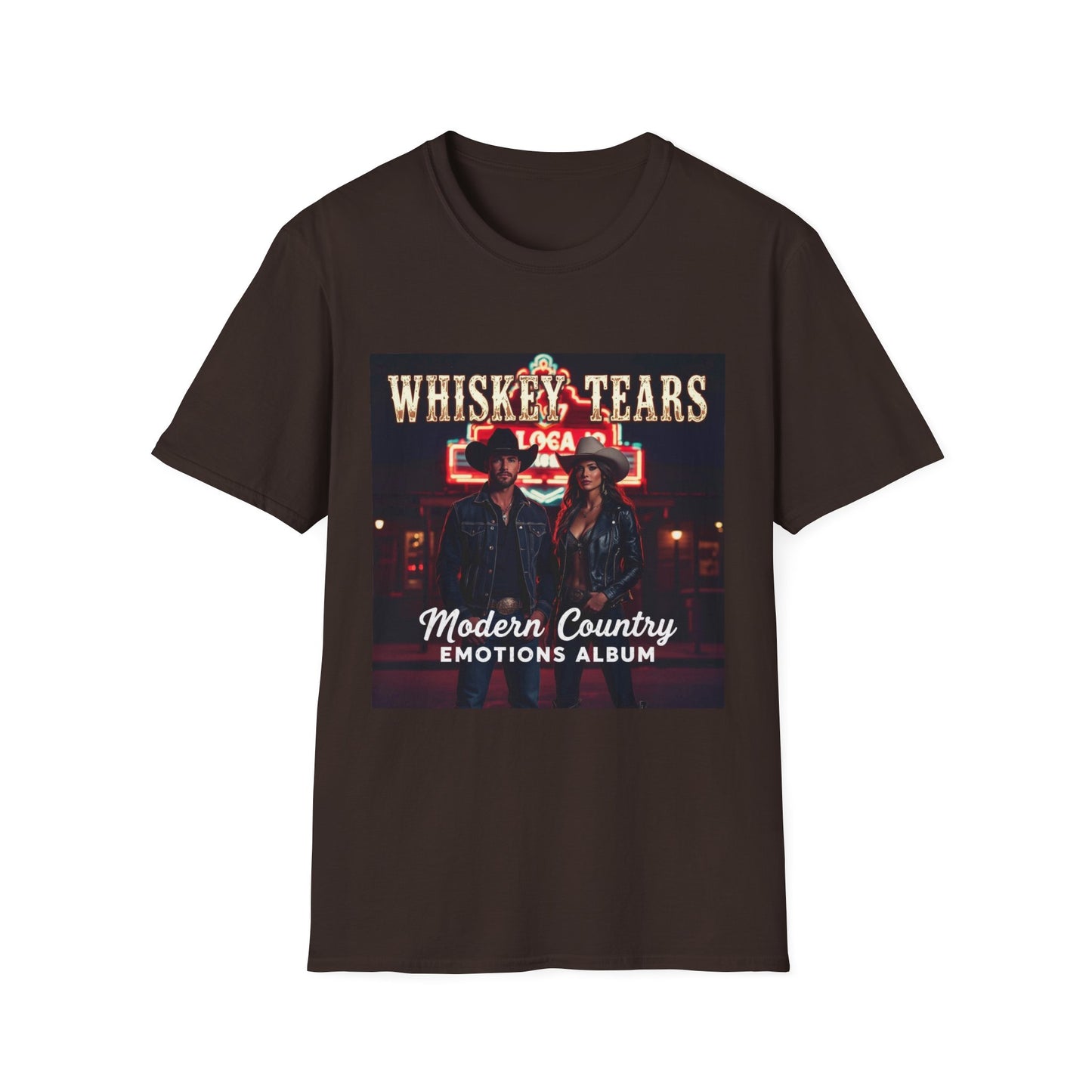 Whiskey Tears Modern Country Emotions Album Cover Western Boho, Unisex T-Shirt,