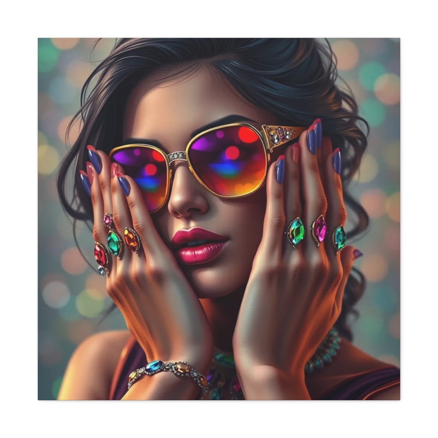 Lady in Jewels Abstract Art