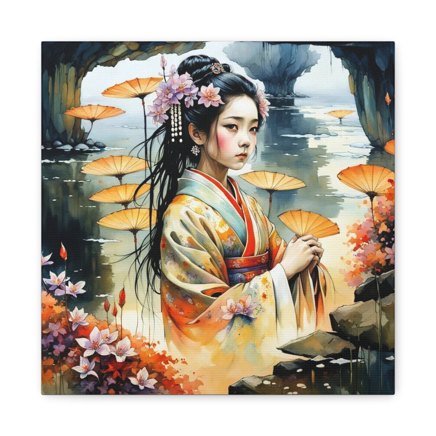 Beautiful Woman Asian Abstract Art