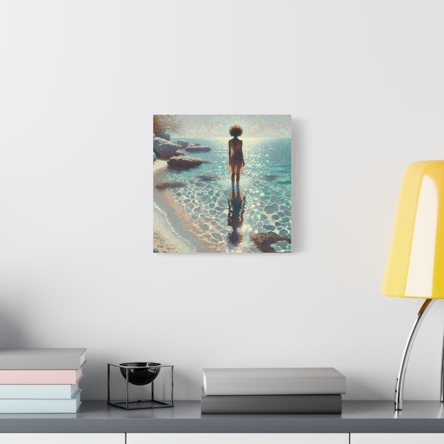 Beautiful Black Woman at the Beach Canvas Art