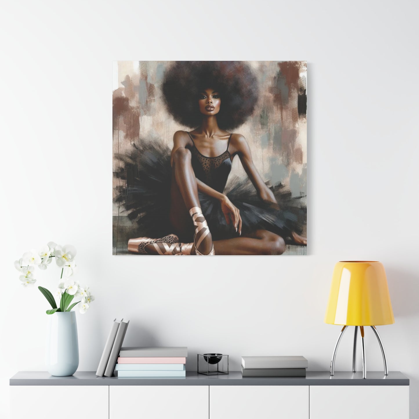 Beautiful Black Woman Ballerina Canvas Art