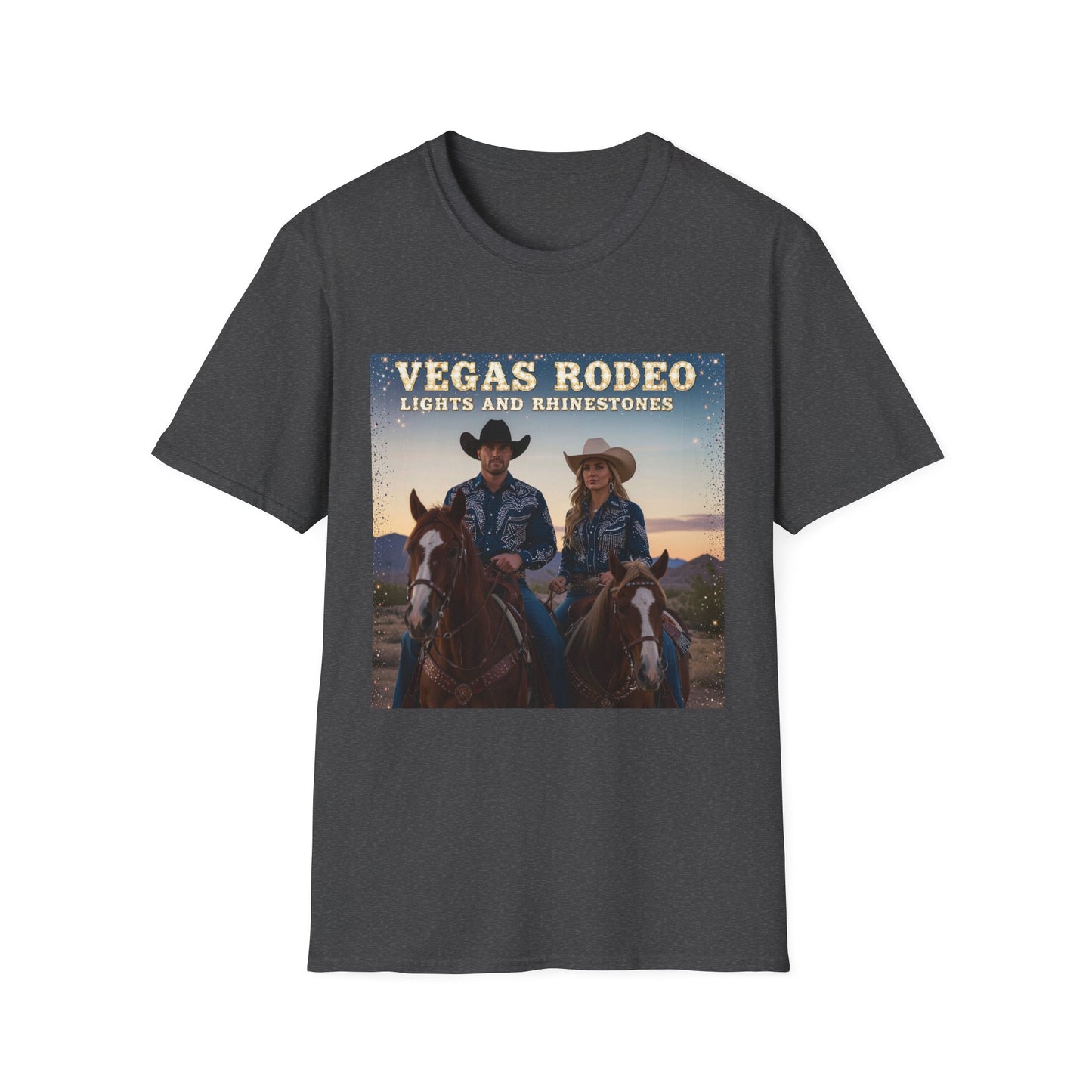 Vegas Rodeo Lights and Rhinestones Western Boho, Unisex T-Shirt,