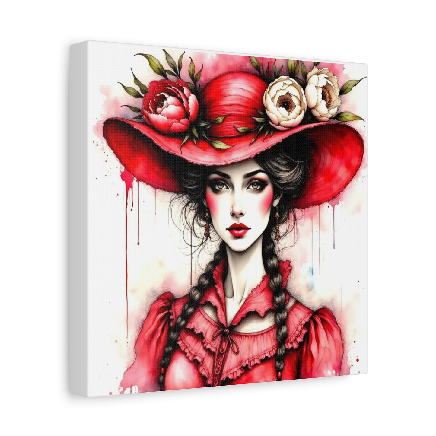 Lady in Red Abstract Art