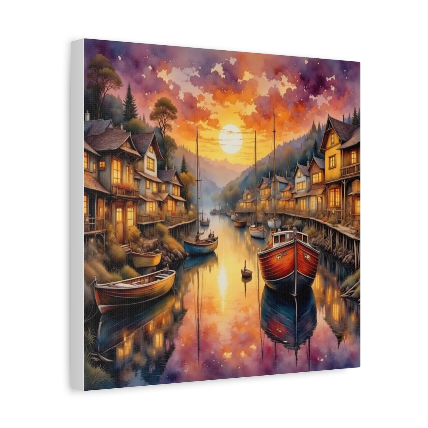 Twilight in the Harbor Abstract Art