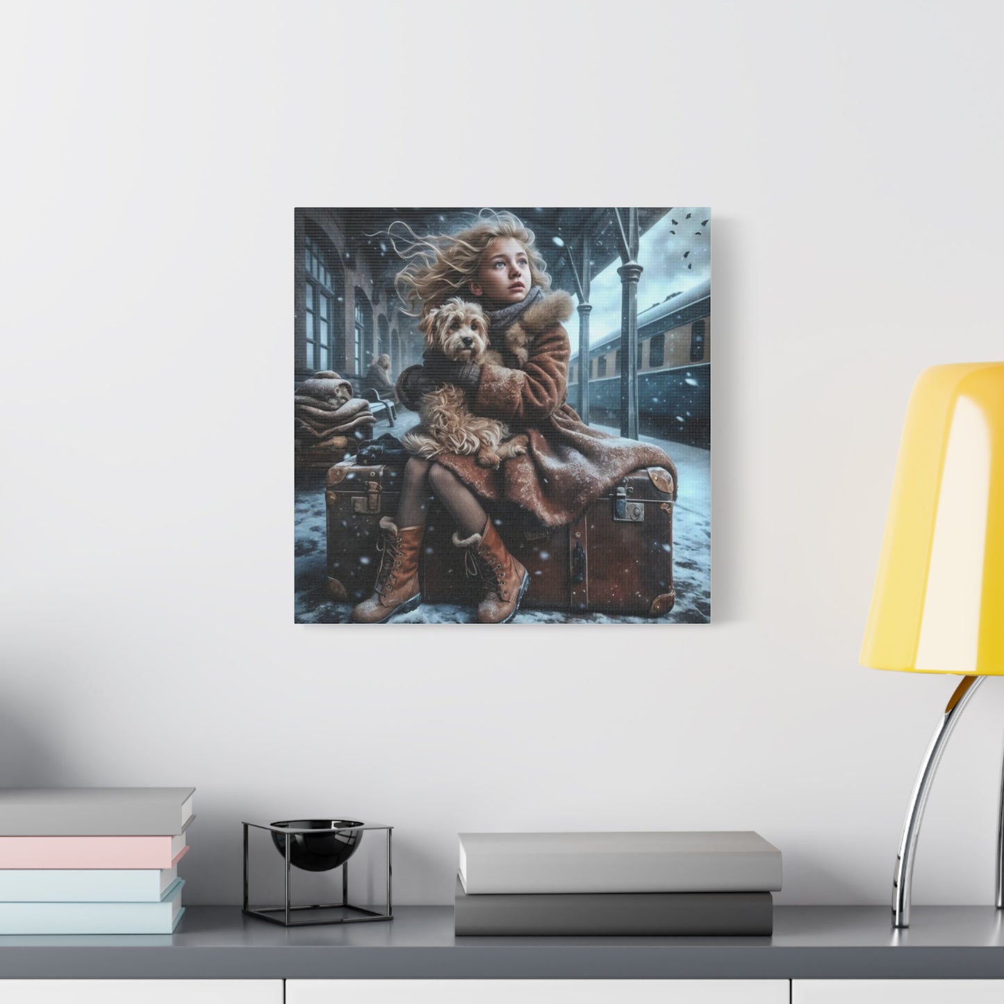 A Girl and Her Dog Art