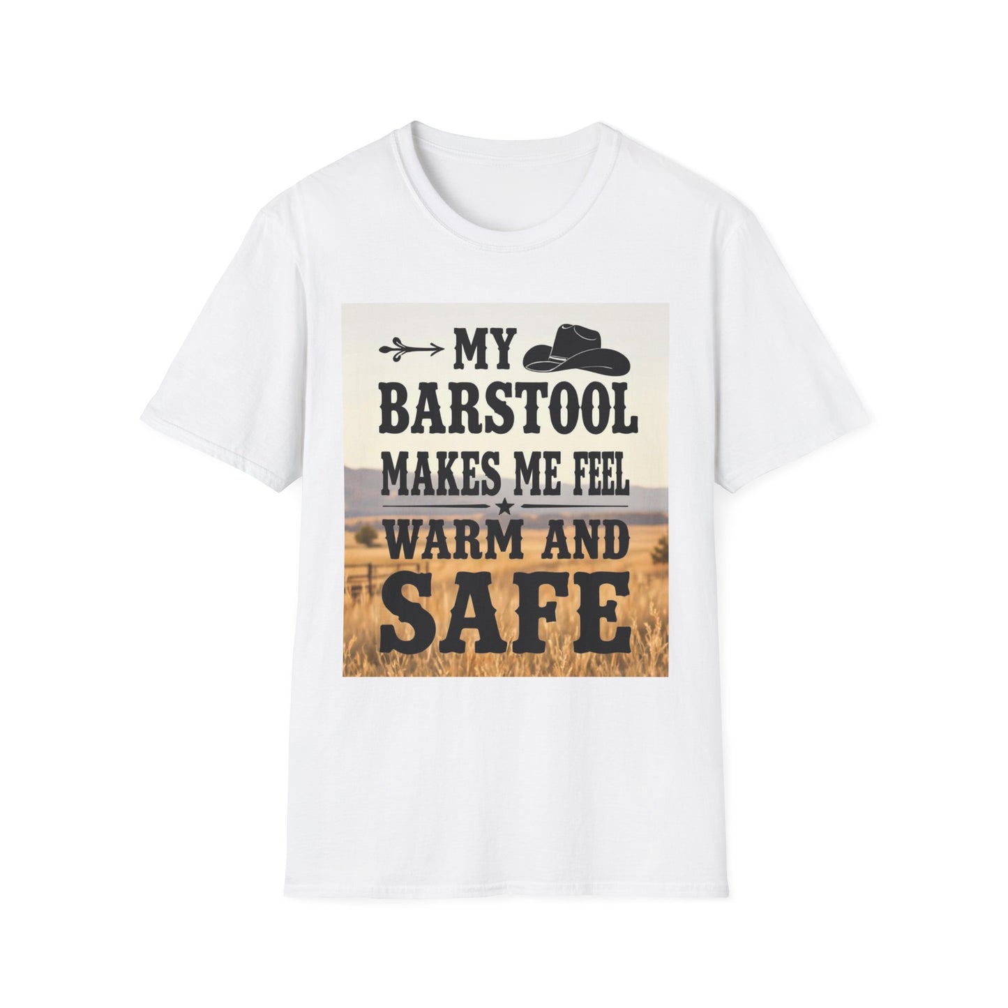 My Barstool Makes Me Feel Warm and Safe Western Boho, Unisex T-Shirt,