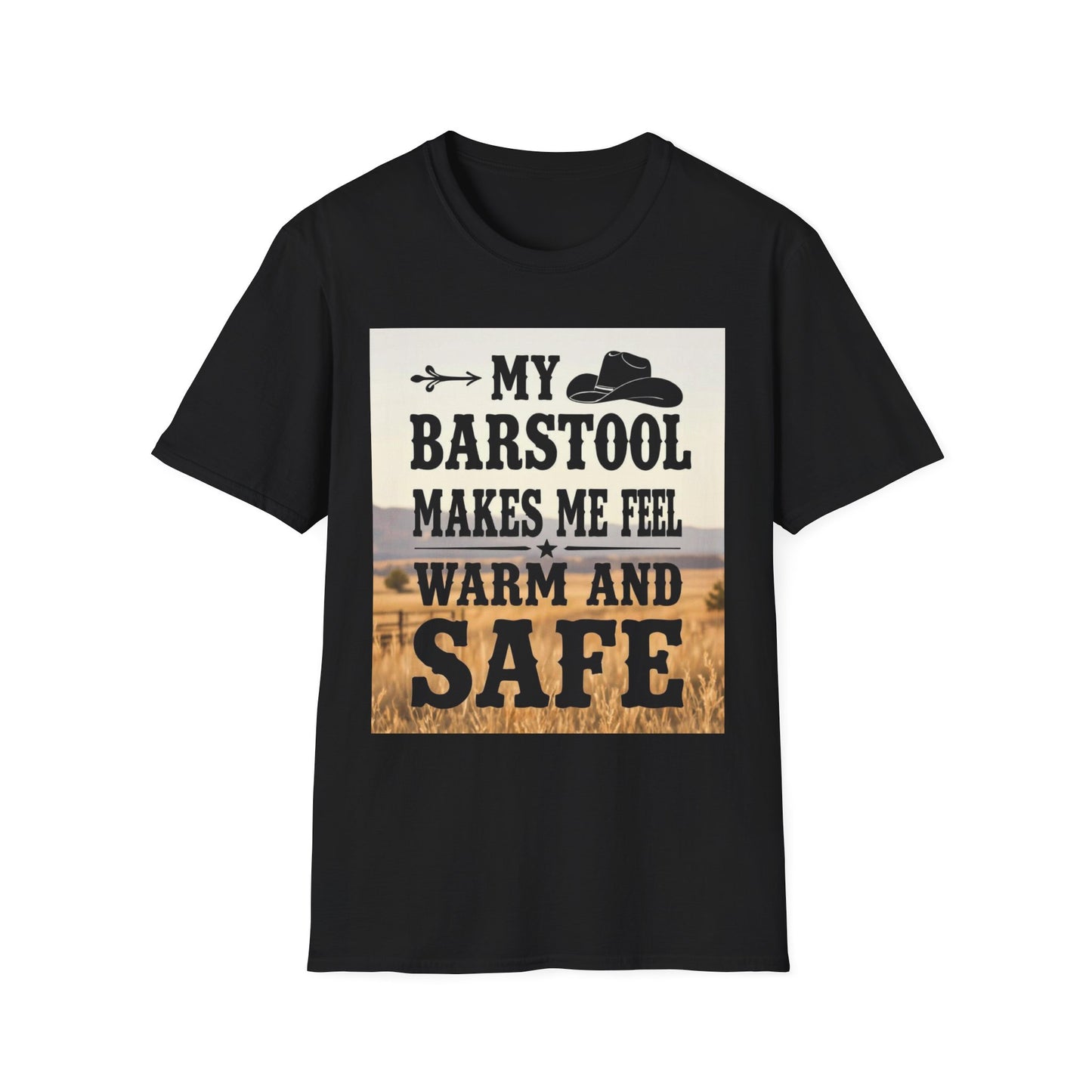 My Barstool Makes Me Feel Warm and Safe Western Boho, Unisex T-Shirt,