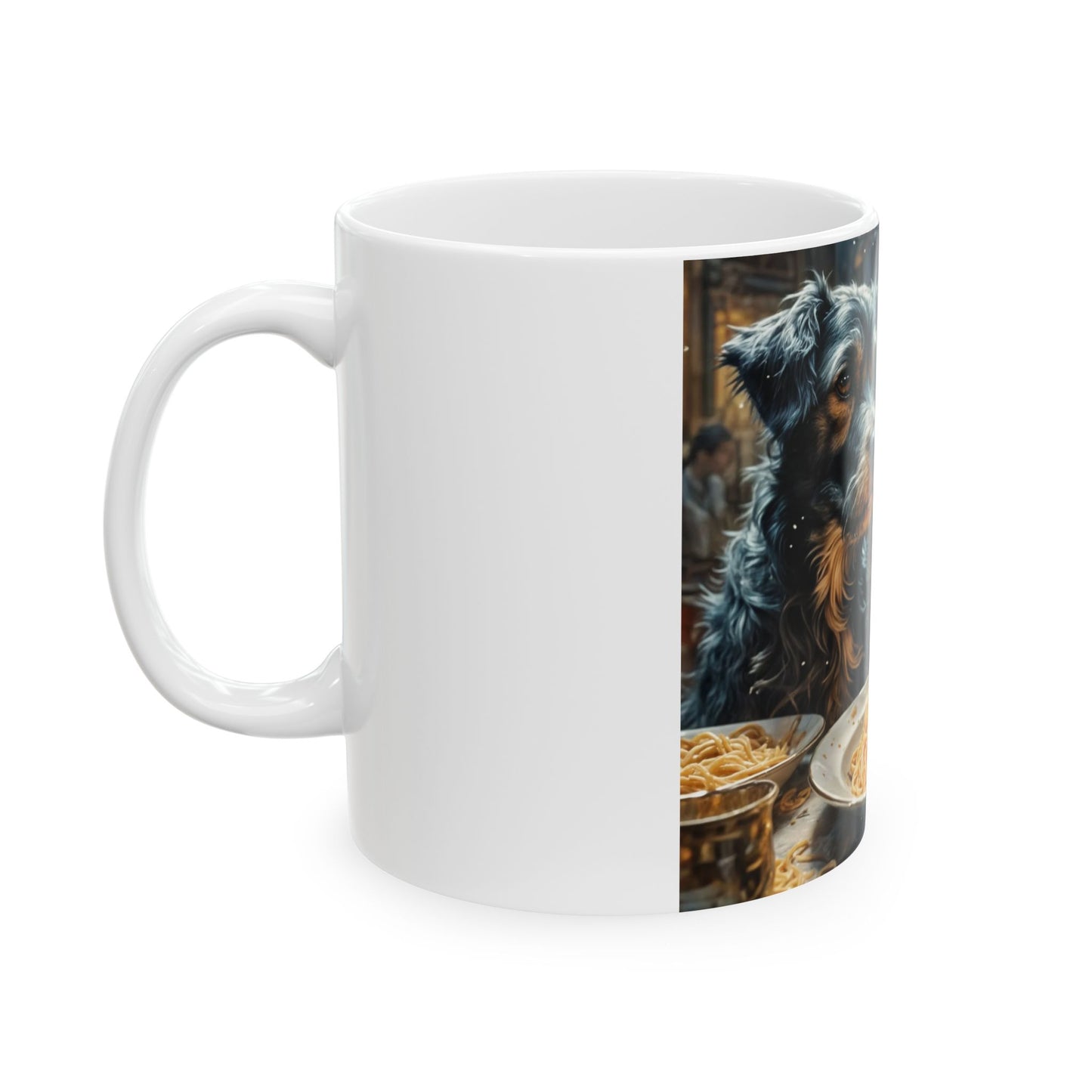 Dogs Eating Spaghetti Ceramic Mug (11oz, 15oz)