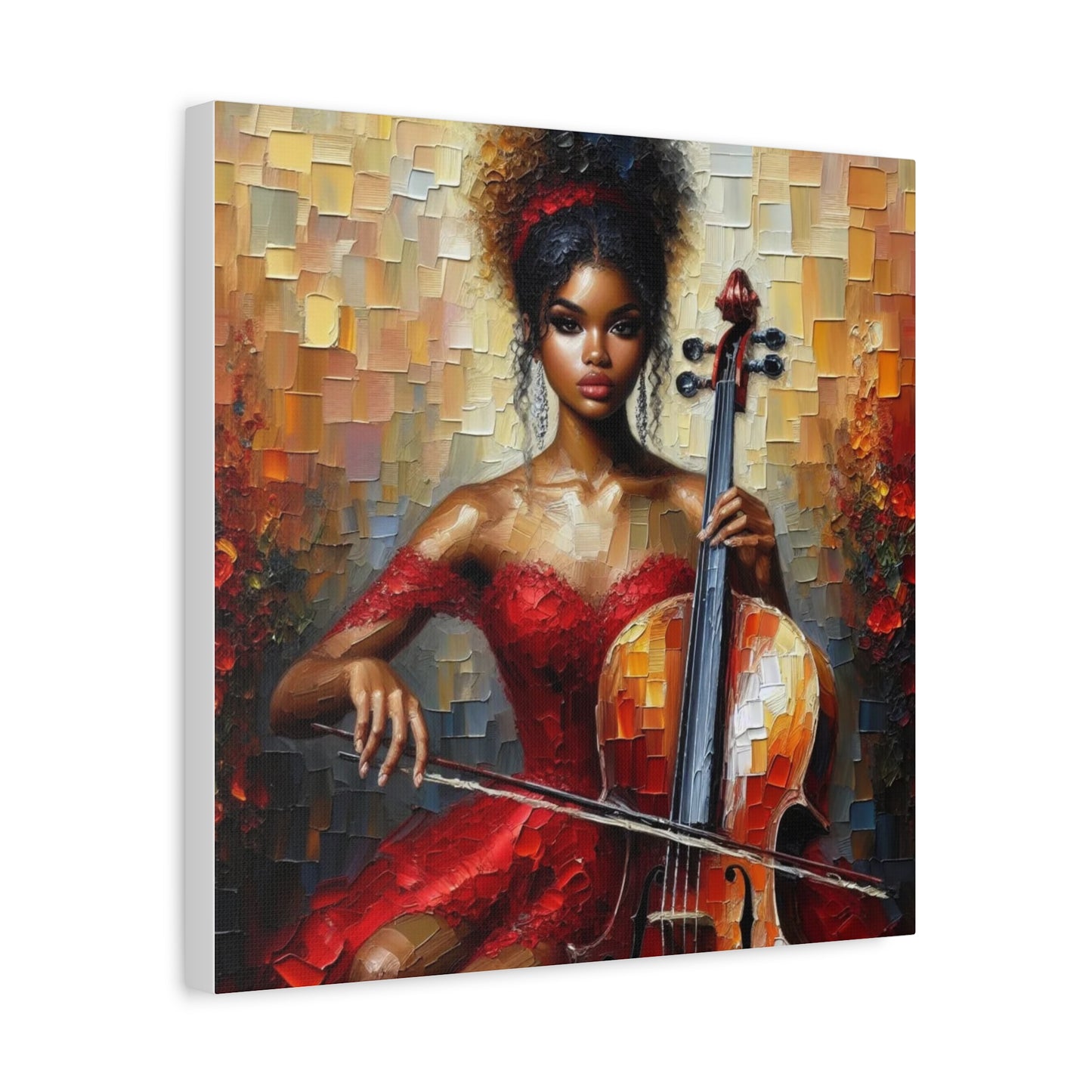 Beautiful Black Woman Musician Canvas Art