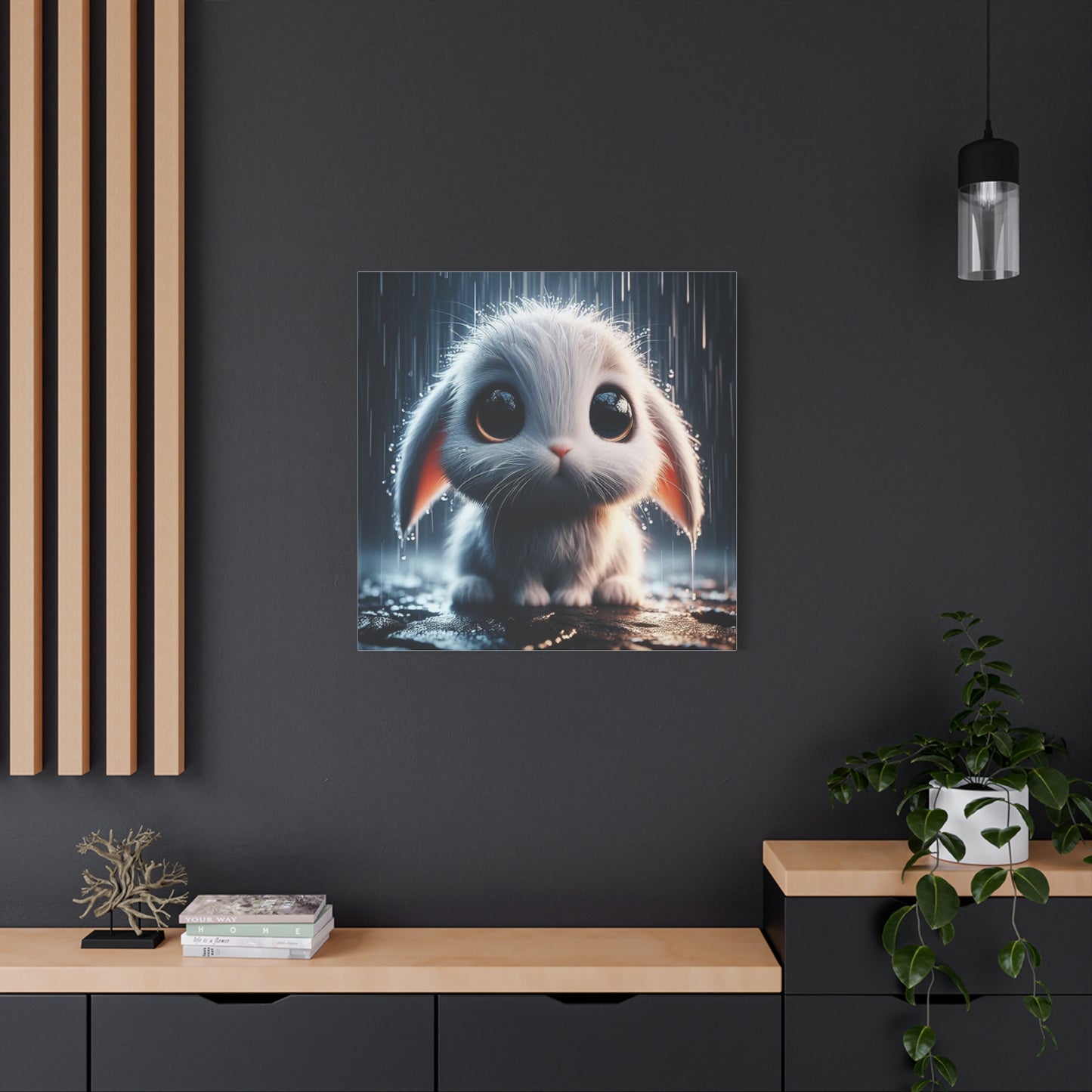 Baby Bunny in the Rain Art