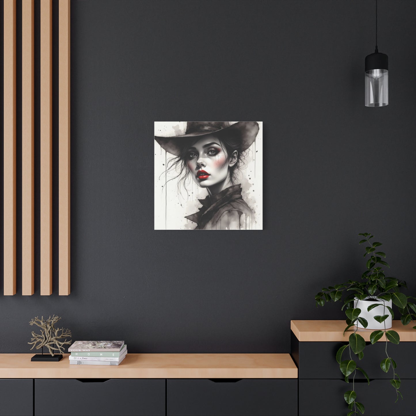 Beautiful Brunett in a Hat Abstract Art