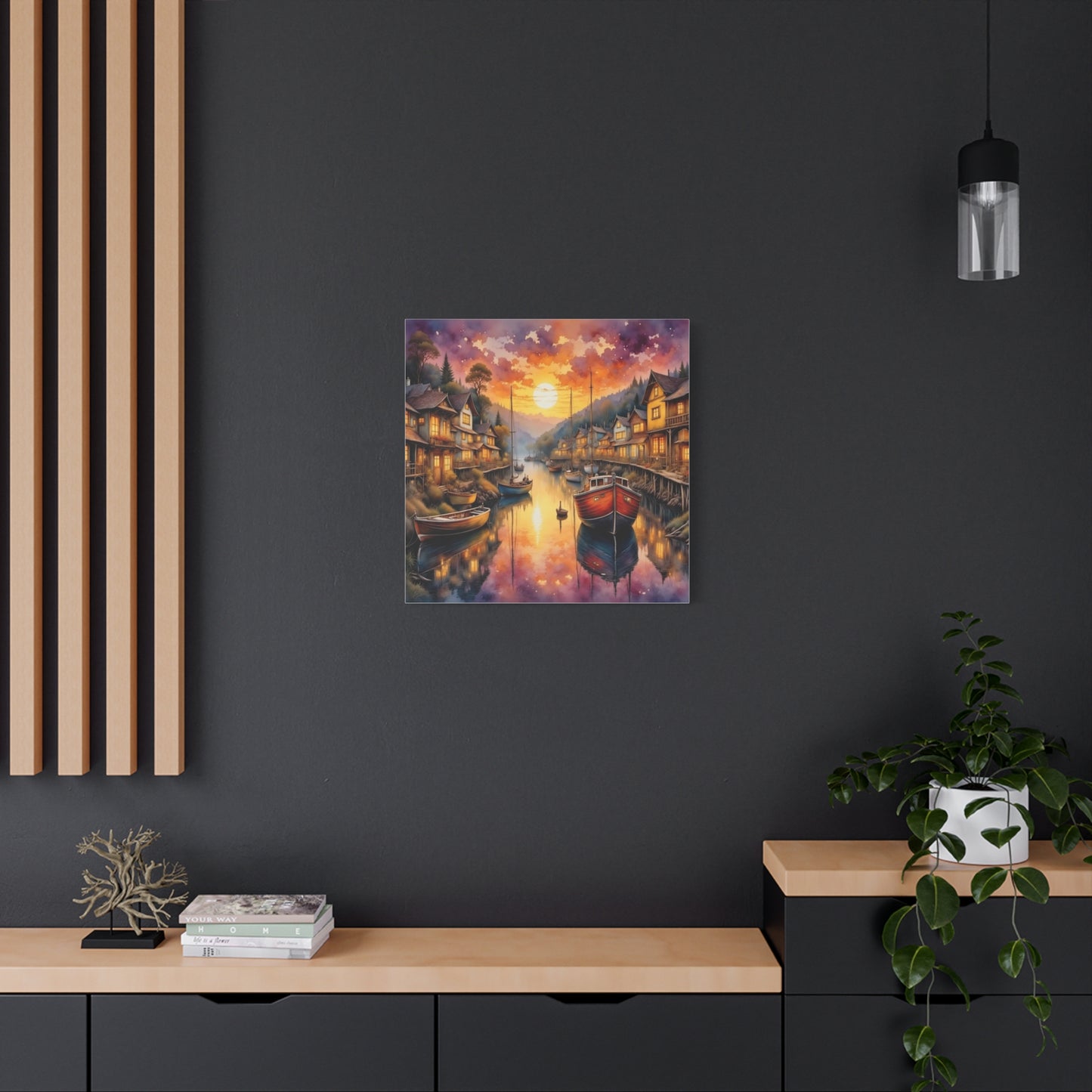 Twilight in the Harbor Abstract Art